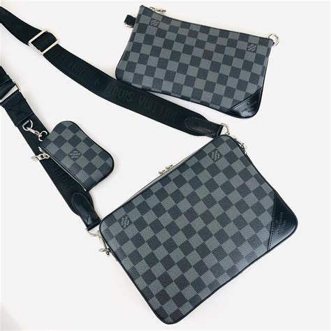 louis vuitton black backpack damier|Louis Vuitton trio messenger.